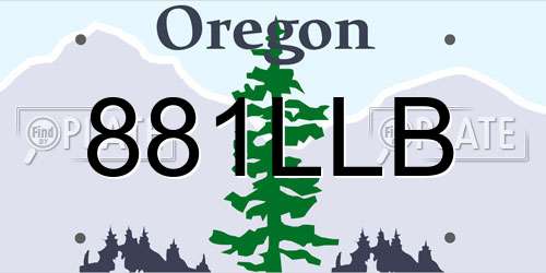 881LLB Oregon License Plate
