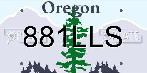 881LLS Oregon License Plate