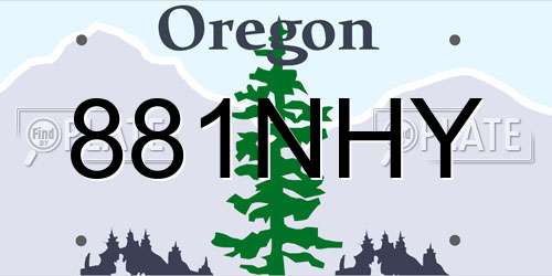 881NHY Oregon License Plate