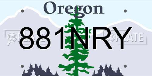 881NRY Oregon License Plate