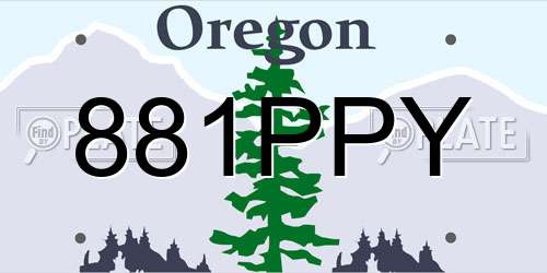 881PPY Oregon License Plate