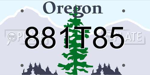 881T85 Oregon License Plate