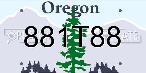 881T88 Oregon License Plate