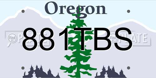 881TBS Oregon License Plate
