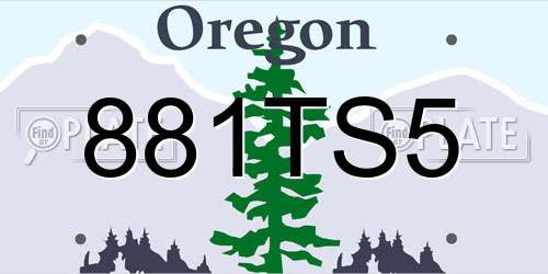 881TS5 Oregon License Plate