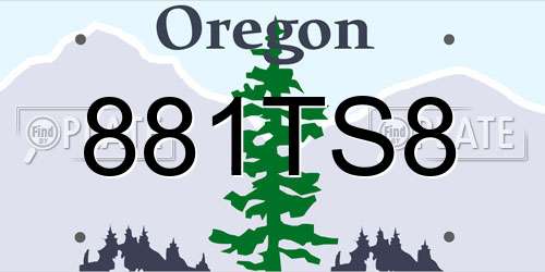 881TS8 Oregon License Plate