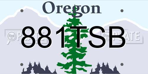 881TSB Oregon License Plate