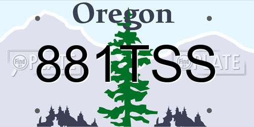 881TSS Oregon License Plate