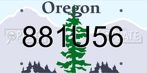 881U56 Oregon License Plate