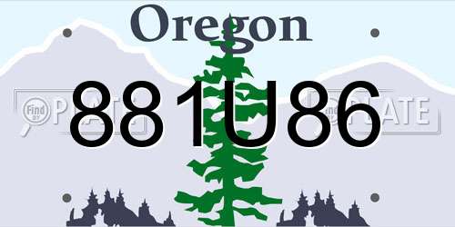 881U86 Oregon License Plate