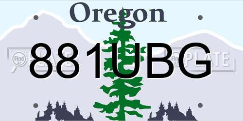 881UBG Oregon License Plate