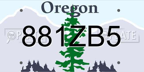 881ZB5 Oregon License Plate