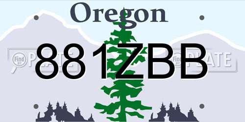 881ZBB Oregon License Plate