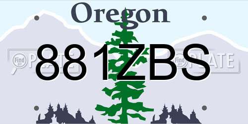 881ZBS Oregon License Plate