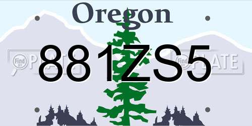881ZS5 Oregon License Plate