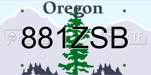 881ZSB Oregon License Plate