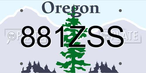 881ZSS Oregon License Plate