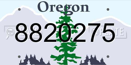 8820275 Oregon License Plate