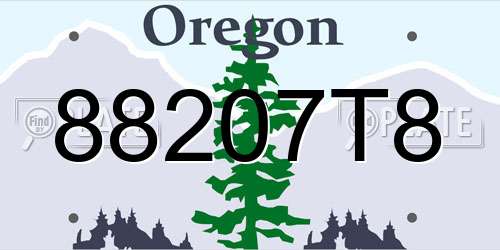 88207T8 Oregon License Plate