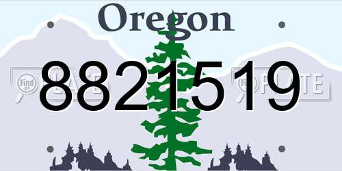 8821519 Oregon License Plate