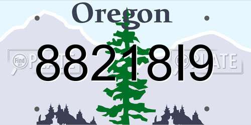 88218I9 Oregon License Plate