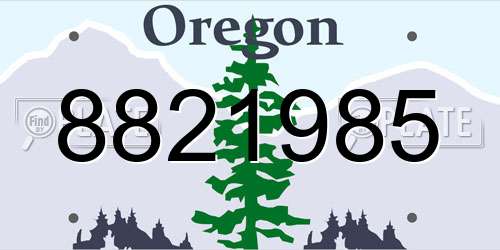 8821985 Oregon License Plate