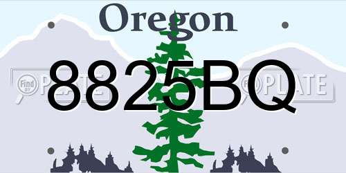 8825BQ Oregon License Plate