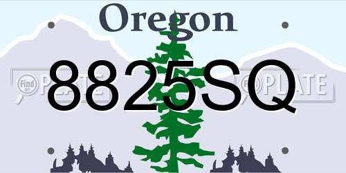 8825SQ Oregon License Plate