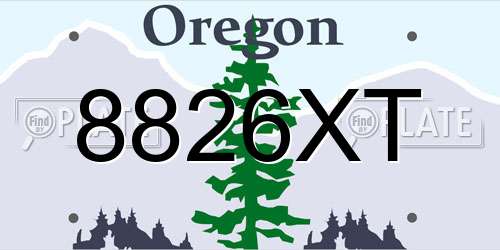 8826XT Oregon License Plate