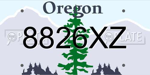 8826XZ Oregon License Plate