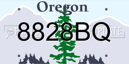 8828BQ Oregon License Plate