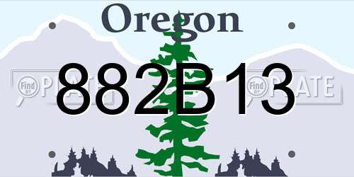 882B13 Oregon License Plate