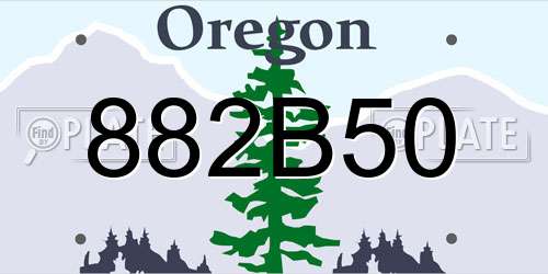 882B50 Oregon License Plate