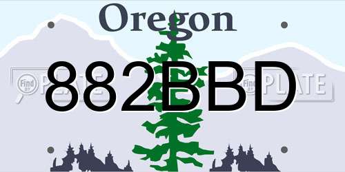 882BBD Oregon License Plate