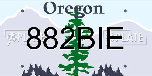 882BIE Oregon License Plate