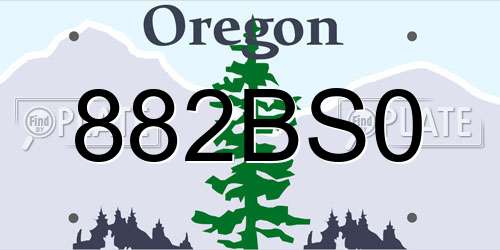 882BS0 Oregon License Plate