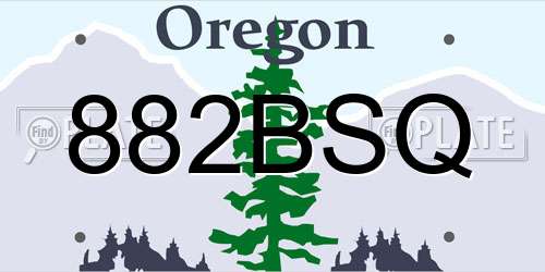 882BSQ Oregon License Plate