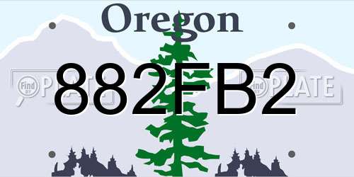 882FB2 Oregon License Plate