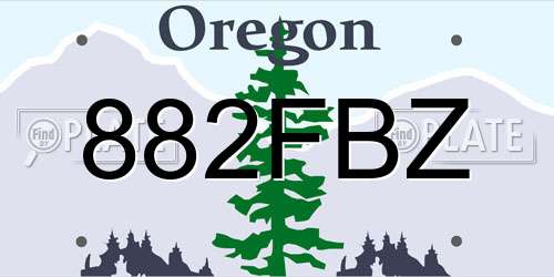 882FBZ Oregon License Plate