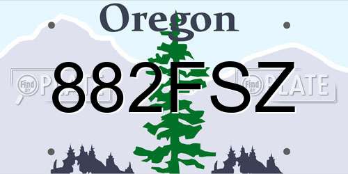 882FSZ Oregon License Plate