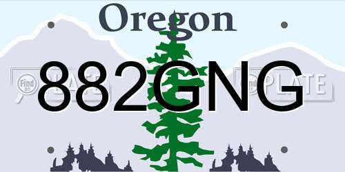 882GNG Oregon License Plate