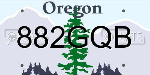882GQB Oregon License Plate