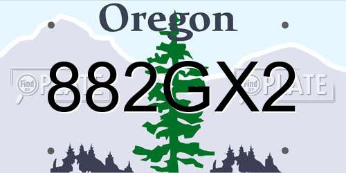 882GX2 Oregon License Plate