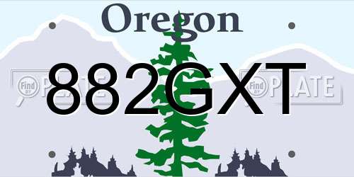 882GXT Oregon License Plate
