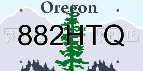 882HTQ Oregon License Plate