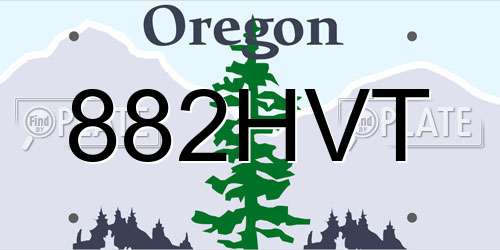882HVT Oregon License Plate