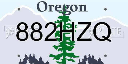 882HZQ Oregon License Plate