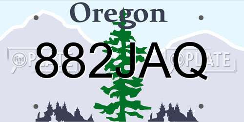 882JAQ Oregon License Plate