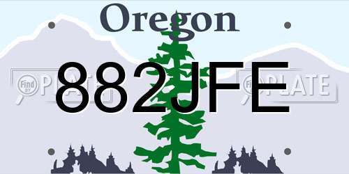 882JFE Oregon License Plate