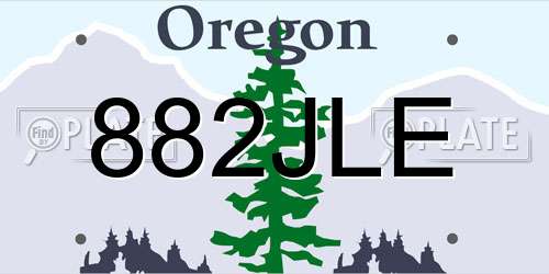 882JLE Oregon License Plate